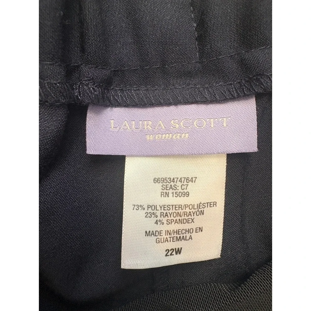 Laura Scott Womens‎ Plus Size 22W Black Pull On Pant Avg
